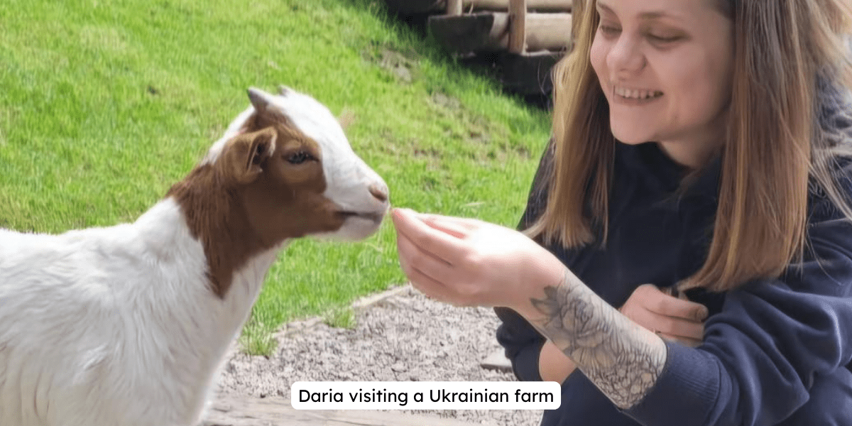 daria and goat in ukraine